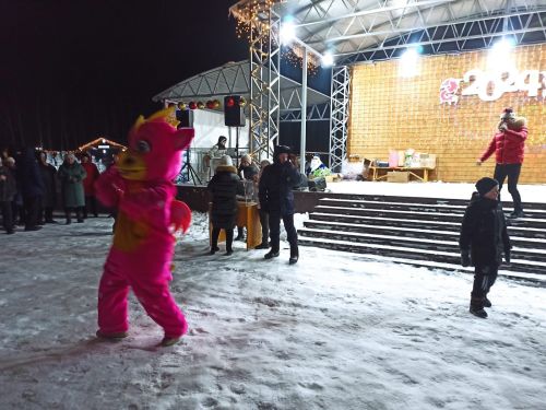 В новогоднюю ночь в Кайбицах разыграли бычка, барана и кролика