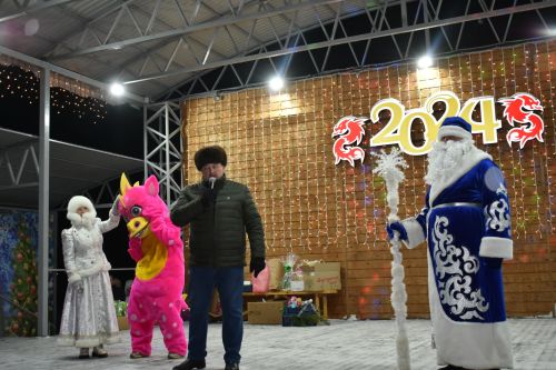 В новогоднюю ночь в Кайбицах разыграли бычка, барана и кролика