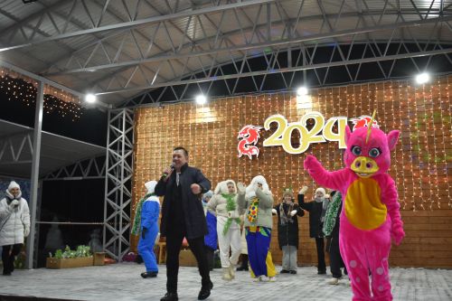 В новогоднюю ночь в Кайбицах разыграли бычка, барана и кролика