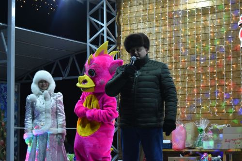 В новогоднюю ночь в Кайбицах разыграли бычка, барана и кролика