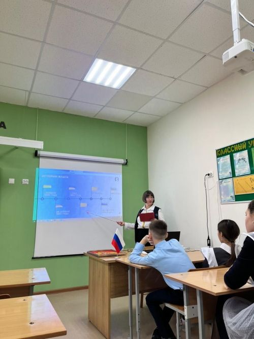 В Молькеевской школе прошла лекция на тему «Государственные символы России: их значение и история»