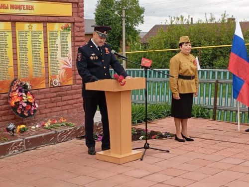 Бөек Ватан сугышында Җиңүнең 80 еллыгы уңаеннан Кошманда үткәрелгән митинг мизгелләре