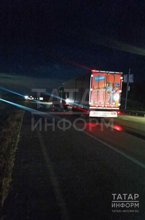 Водитель грузовика попал в больницу после ночной аварии на трассе в РТ