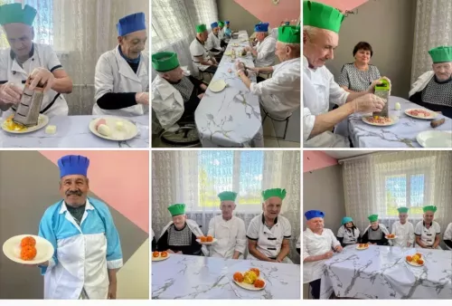 В Кайбицком доме-интернате жители дружно приготовили праздничный салат «Мандарин»