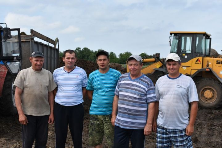 Механизаторы второго филиала общества «Дубрава» вывозят органические удобрения на паровые поля