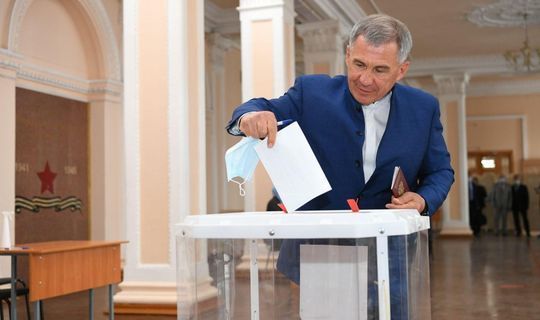 Президент РТ проголосовал по поправкам к Конституции на ближайшем участке от Кремля