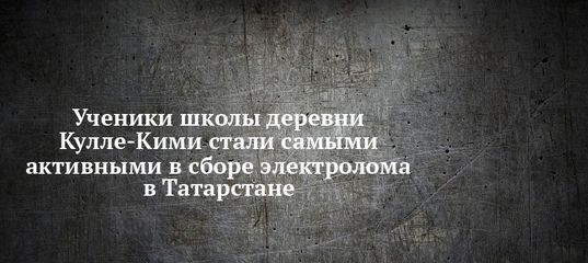 Ученики школы деревни Кулле-Кими стали самыми активными в сборе электролома в Татарстане