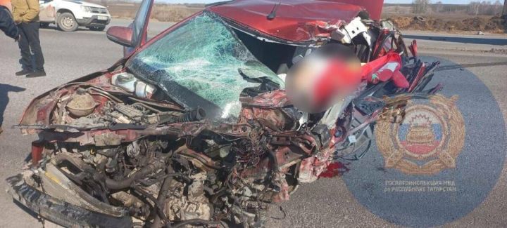 На трассе в РТ водитель легковушки уснул и влетел в грузовик, два человека погибли