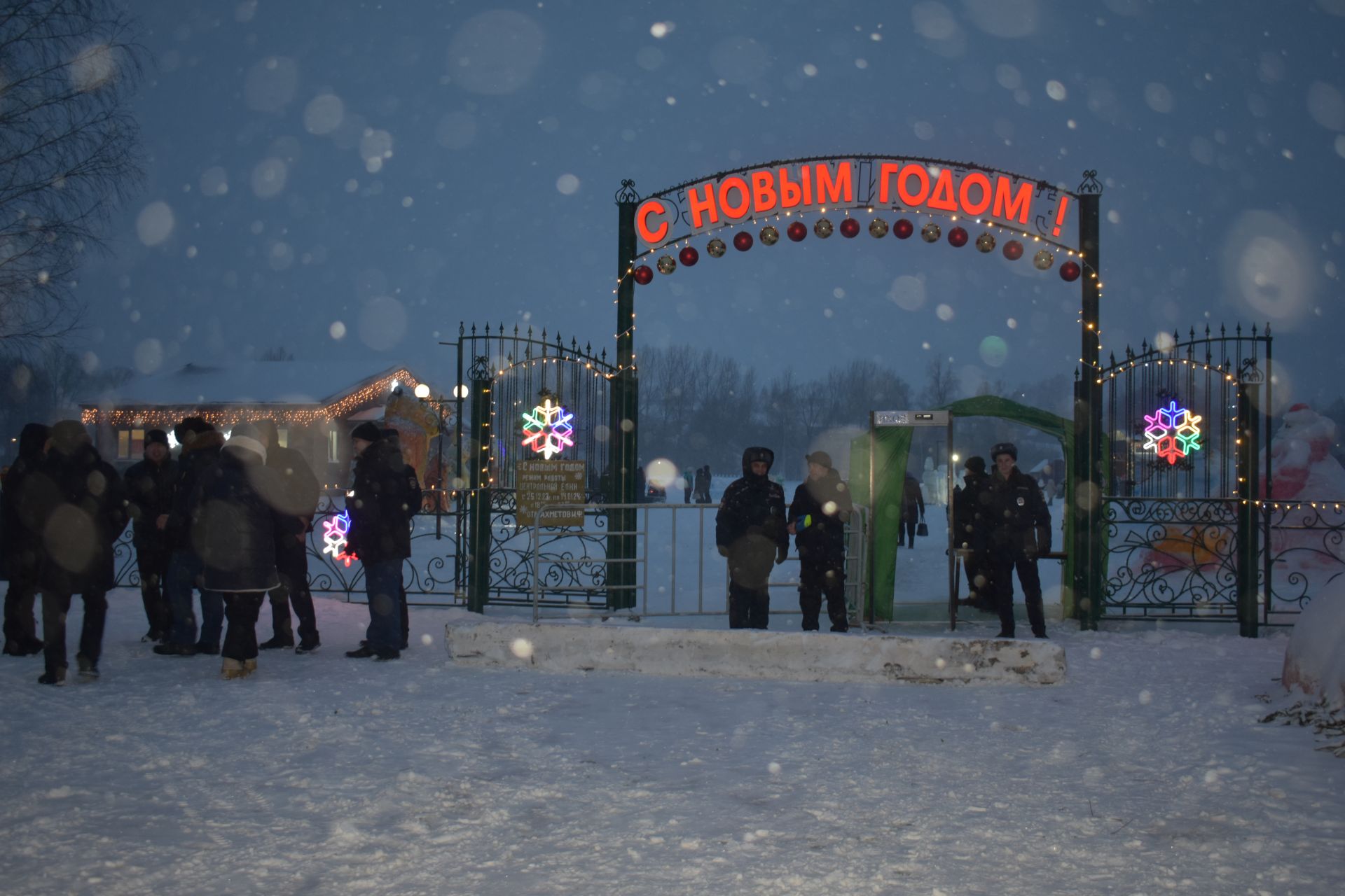 В Кайбицах под волшебный снегопад состоялось открытие главной елки района