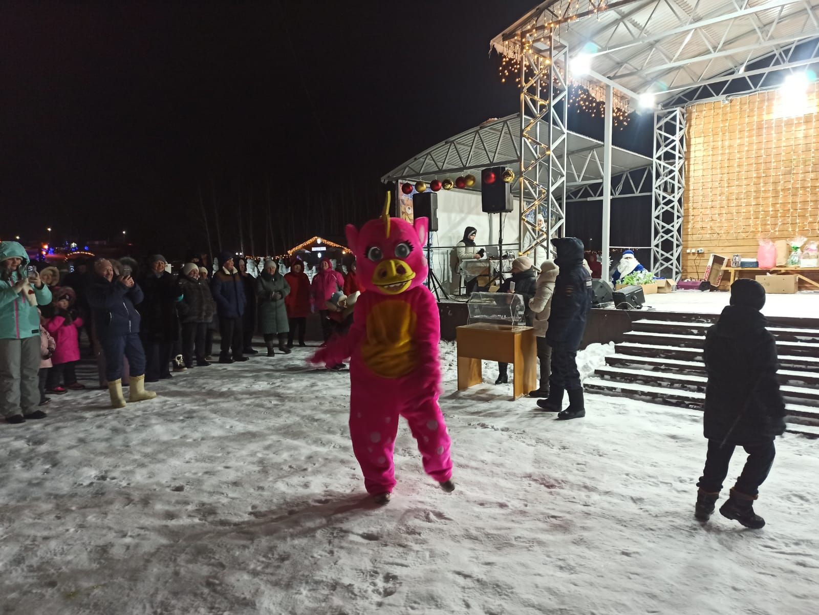 В новогоднюю ночь в Кайбицах разыграли бычка, барана и кролика