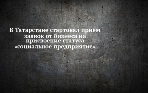 В Республике Татарстан стартовал приём заявок от бизнеса на присвоение статуса «социальное предприятие»