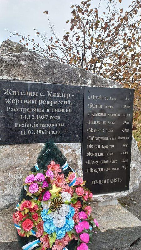 Төмән өлкәсендәге Түбән Тәүде районының Киндерле авылында сәяси репрессия корбаннарына куелган һәйкәл — кайбычлыларга куелган һәйкәл ул