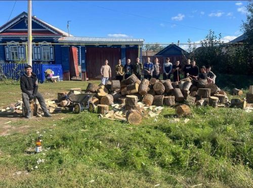 Студенты Буинского техникума помогли матери бойца СВО с дровами