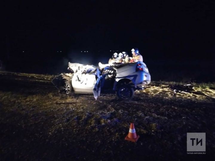 Три человека погибли, врезавшись на авто в прицеп трактора на трассе в Татарстане