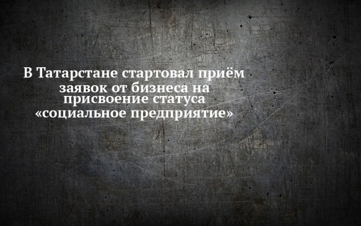 В Республике Татарстан стартовал приём заявок от бизнеса на присвоение статуса «социальное предприятие»