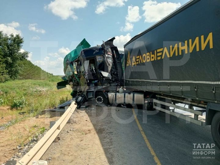 Три человека пострадали при столкновении двух фур на трассе в Татарстане