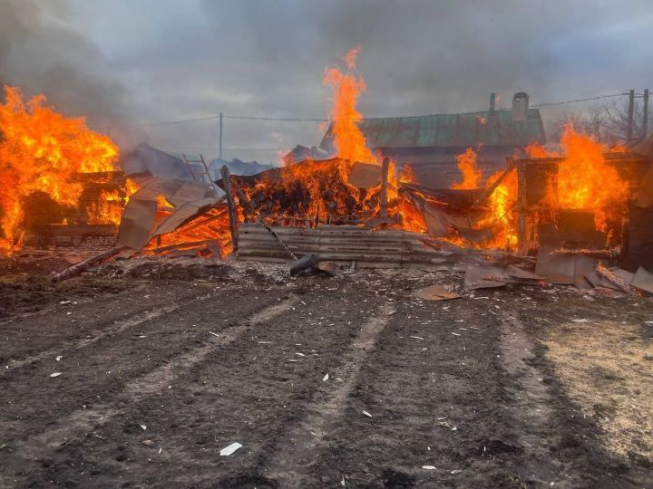 В Кайбицком районе в селе Малые Меми произошел пожар